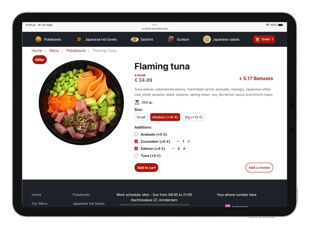 Mobile App and Website for Restaurants and Cafes in 3 Days - Brandium Pro